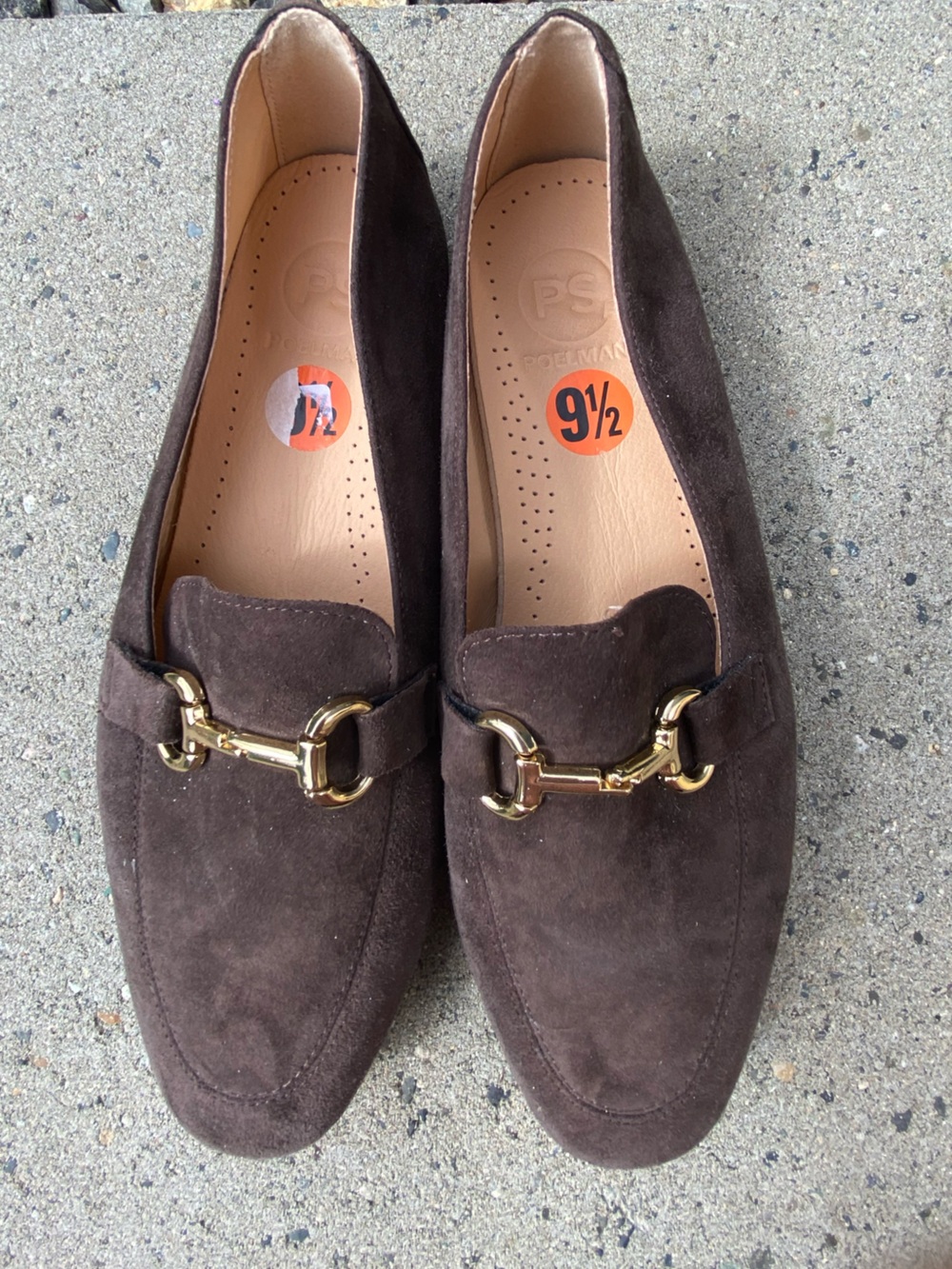 Poelman Brown Suede Horsebit Loafers